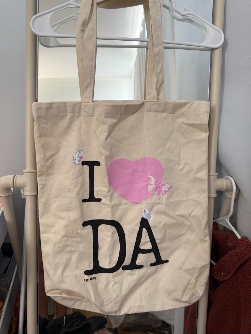 Limited edition Djerf Avenue I ❤️ DA tote bag from the NYC popup